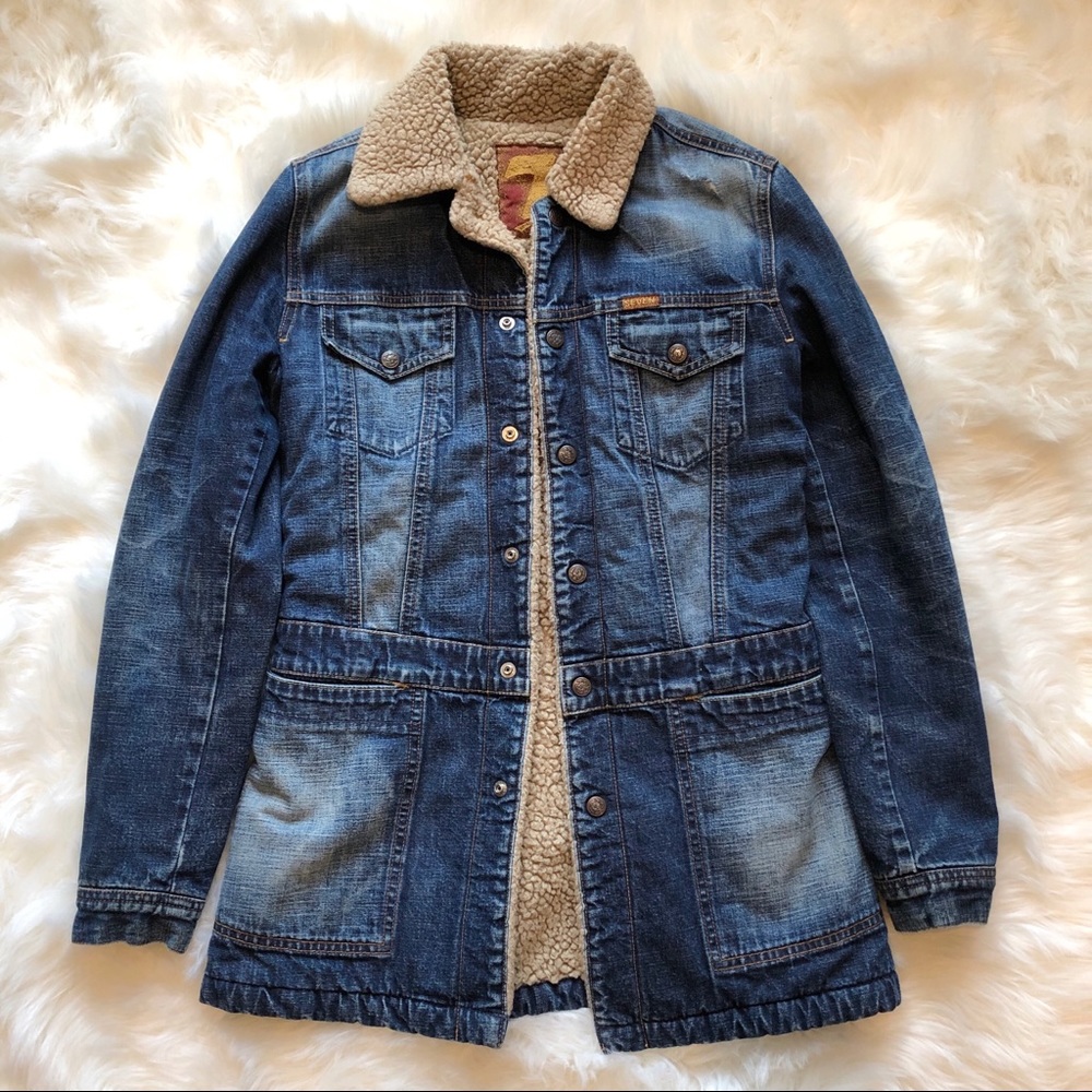 7 For All Mankind Sherpa Lined Denim Jacket